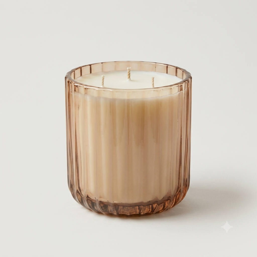IMG_0651 Apple Cider Mill Light Amber Glass Artisan Candle - Image 1