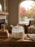 Pumpkin Spice Small Clear Pumpkin Glass Artisan Candle - Image 2