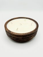 Tobacco Vanilla Wood Bowl Artisan Candle
