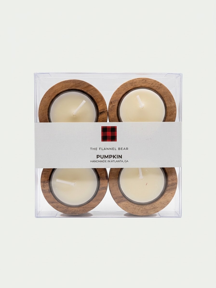 IMG_0802 Pumpkin Spice Whip Artisan Tea Light Candles With Holders - Image 1