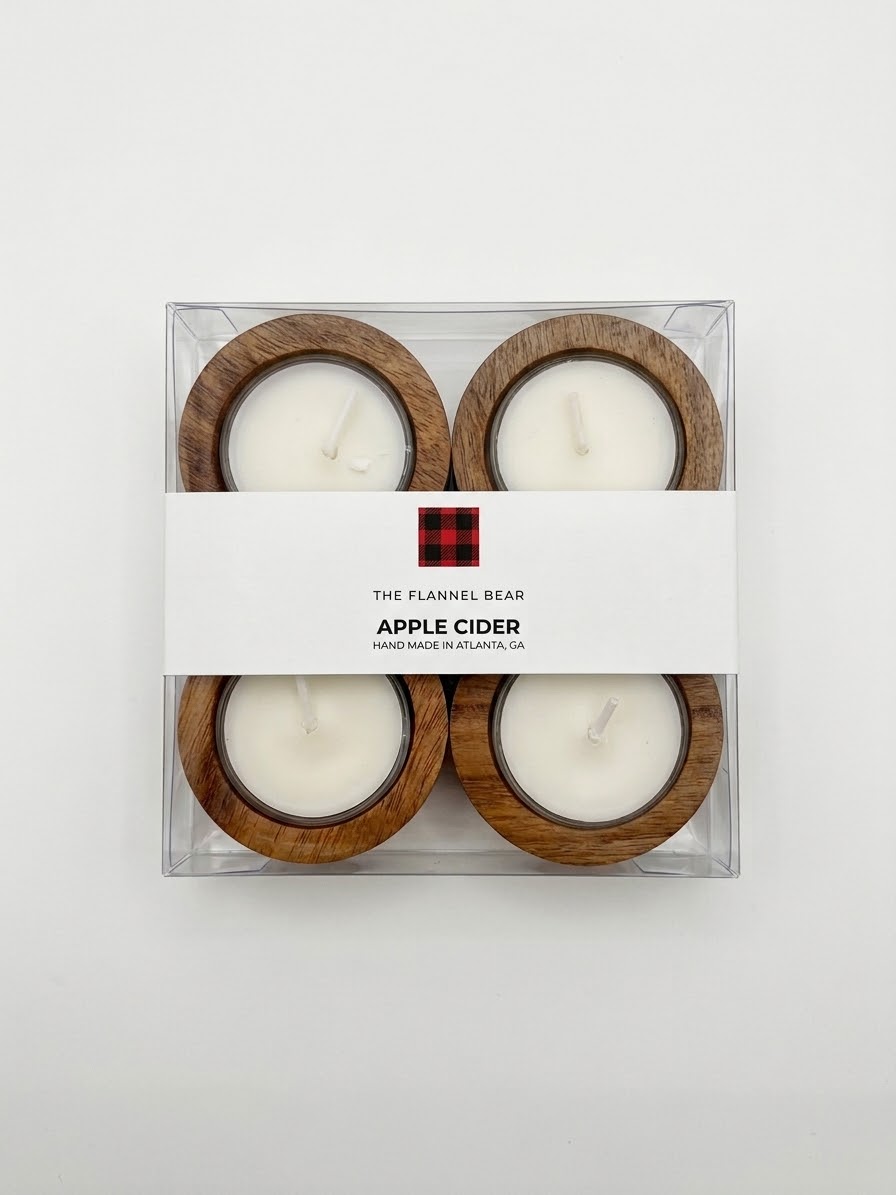 IMG_0803 Apple Cider Artisan Tea Light Candles With Holders - Image 1